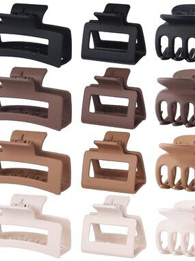 12 Pcs Hair Clips for Women 3 Styles Small Medium Large Claw Clips for Thin Thic